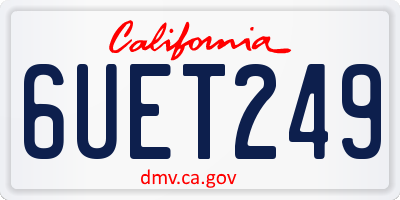 CA license plate 6UET249