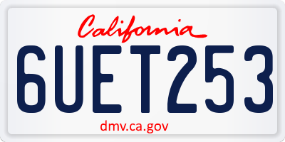 CA license plate 6UET253