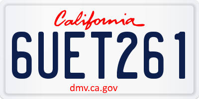 CA license plate 6UET261