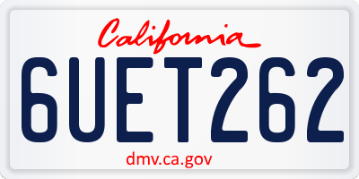 CA license plate 6UET262