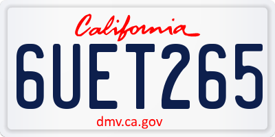 CA license plate 6UET265