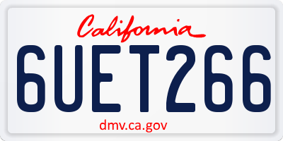 CA license plate 6UET266