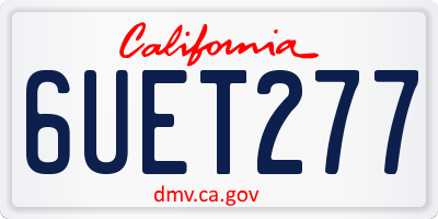 CA license plate 6UET277
