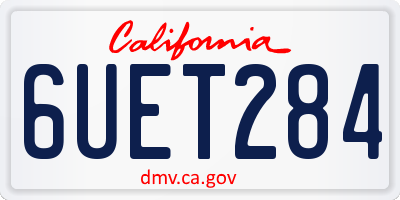 CA license plate 6UET284