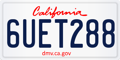 CA license plate 6UET288