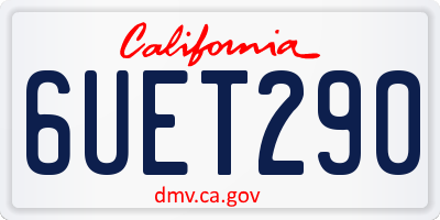 CA license plate 6UET290