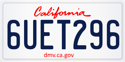 CA license plate 6UET296
