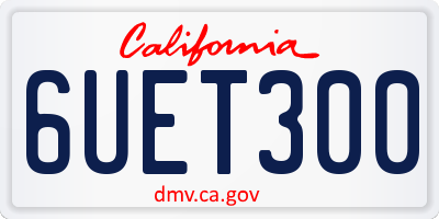 CA license plate 6UET300