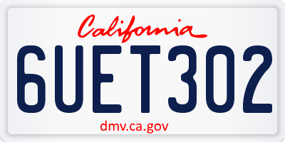 CA license plate 6UET302