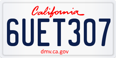 CA license plate 6UET307