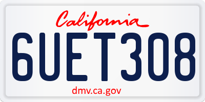 CA license plate 6UET308