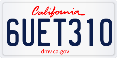 CA license plate 6UET310