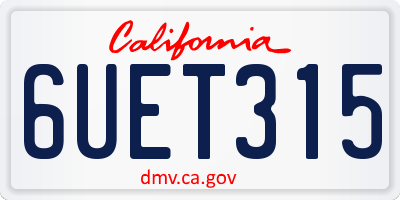 CA license plate 6UET315