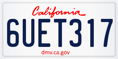 CA license plate 6UET317