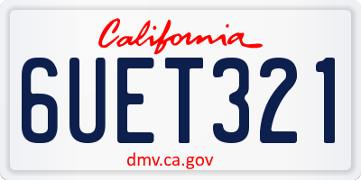 CA license plate 6UET321