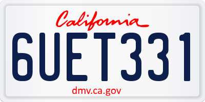 CA license plate 6UET331