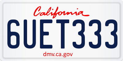 CA license plate 6UET333