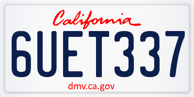 CA license plate 6UET337