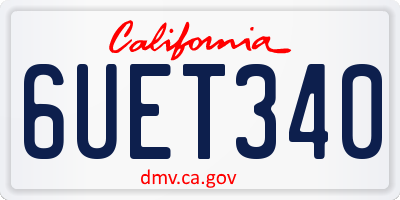 CA license plate 6UET340