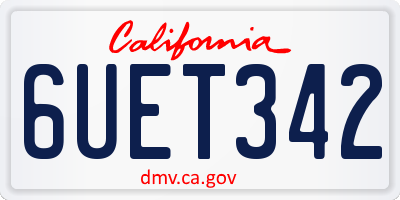 CA license plate 6UET342
