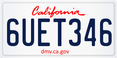 CA license plate 6UET346