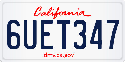 CA license plate 6UET347