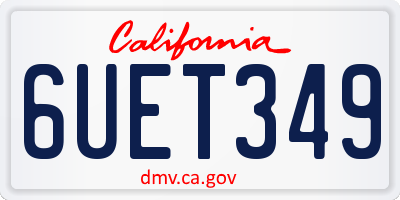 CA license plate 6UET349