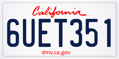 CA license plate 6UET351