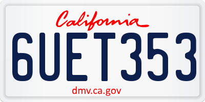 CA license plate 6UET353