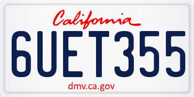 CA license plate 6UET355