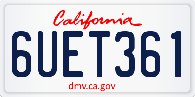 CA license plate 6UET361