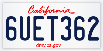 CA license plate 6UET362