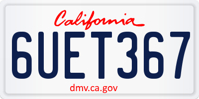 CA license plate 6UET367