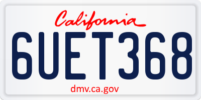 CA license plate 6UET368