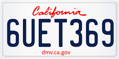 CA license plate 6UET369