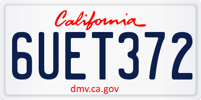 CA license plate 6UET372