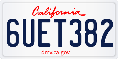 CA license plate 6UET382