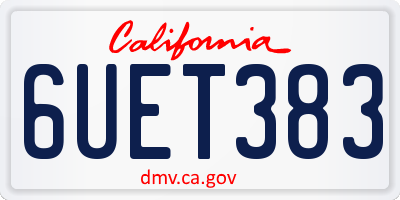 CA license plate 6UET383