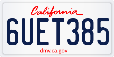 CA license plate 6UET385