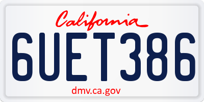 CA license plate 6UET386