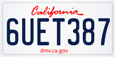CA license plate 6UET387