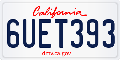 CA license plate 6UET393