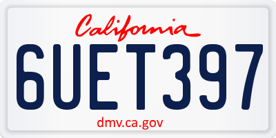 CA license plate 6UET397
