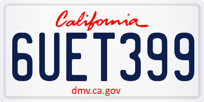 CA license plate 6UET399