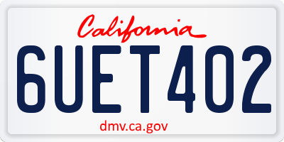 CA license plate 6UET402