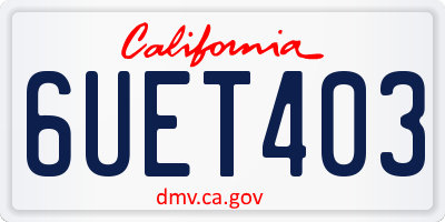 CA license plate 6UET403