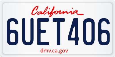 CA license plate 6UET406