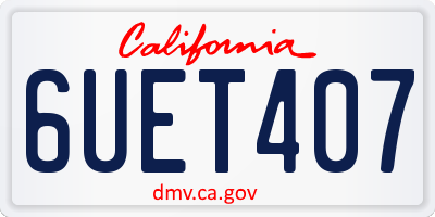 CA license plate 6UET407