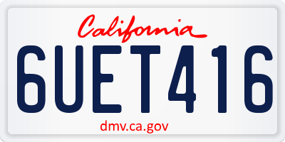 CA license plate 6UET416