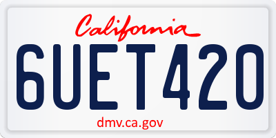 CA license plate 6UET420